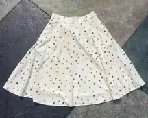 ModCloth A-Line‎ Midi Skirt Size S Polka Dot Lined And Pockets Coquette Twee