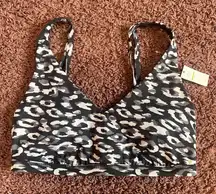 OFFLINE by Aerie Leopard Print Sports Bra Padded‎ Activewear Top Large NWT