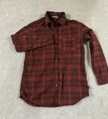 The North Face Shirt Womens Small Red Multi Plaid‎ Long Sleeve Button Up Outdoor