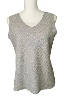 Armani Sleeveless V-Neck Tank Top in Light Gray, size 10