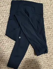 Lululemon Fast & Free 7/8 Tight II *Non-Reflective Nulux 25" Blue- Size 2