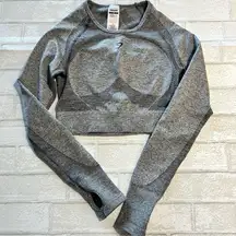 Gymshark Gray Long Sleeve Crop Top