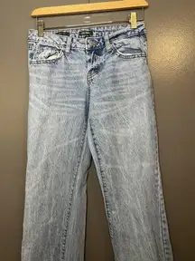 Wild Fable Jeans Womens 0 Light Blue Low-Rise Bootcut Raw Hem Frayed Denim Y2K