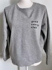 Pact • Gray Sweatshirt with 'Good Energy Club' Print