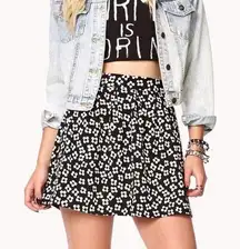 black and white animal print skirt