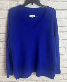 Calvin Klein Women’s Casual Everyday  Blue V-Neck Sweater Size Large