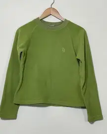 The North Face Women Size Small Green Fleece Crewneck Pullover Sweatshirt (T312)