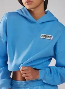 Savage‎ x Fenty Blue Essential Racer Cropped Hoodie Sweatshirt Size Large Street