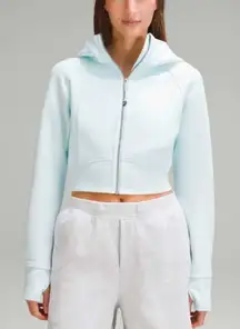Lululemon Scuba Full-Zip Cropped Hoodie - Sheer Blue - Women's Size 6 - LW3GE0S