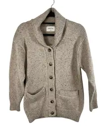 Aritzia Wilfred Free Button Up Grandpa‎ Cardigan Wool Blend Tan Women’s size 2XS