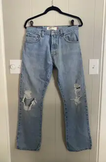 Distressed Bootcut Jeans 