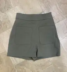 Olive High-Waisted Shorts