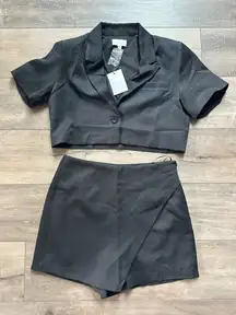 Black skort set 