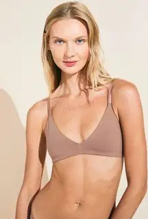 NWT  Pima Stretch Cotton Bralette Color : Mocha , Size M/L