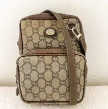 Vintage GUCCI Plus Coated Canvas and Leather Crossbody Bag