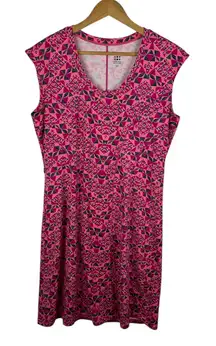 Title Nine Espionage Dream‎ Dress Medium Pink Geometric Hiking Outdoors Stretch