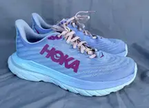 Women’s 8 Hoka One One Mach 5 Baby Lavender Running Shoes Purple Blue Magenta