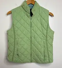 Free w/ Purchase Van Heusen Quilted Zip Up Vest Women’s Medium Light Green FLAWS