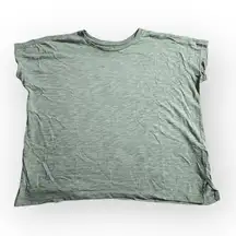 Madewell Cap Sleeve T-Shirt Women's Small Green Cotton Slit