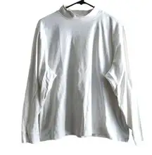 Women's LLB L.L. Bean White Long Sleeve Short Turtleneck Shirt Size 2X GUC #6681