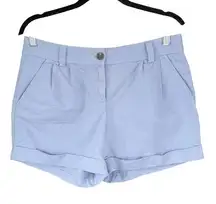 J.Crew Cotton Linen Blend Cuffed Shorts Periwinkle Blue Size 4