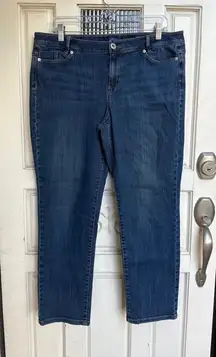 J Jill Denim Weekender Straight Leg Jeans Dark Wash Women Size 14 Petite