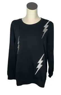 Torrid Super Soft Black Lightning Bolt  Sleep Tee / Lounge Top Size 1(1X) 14-16