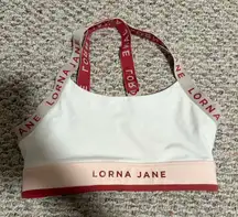 Lorna Jane Power Play Padded Logo Strappy Sport Bra- Size Small