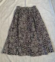 Size 14 Cachareal French Midi Black & White Floral Print