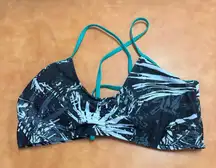 Fabletics Black and Teal Bikini Top