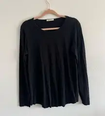 Marine Layer L Black Crew Neck Long Sleeve Shirt