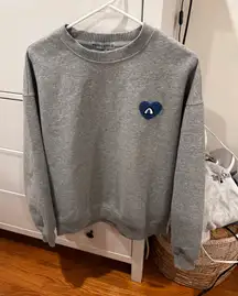 Aelfric Eden Crewneck grey blue chrome heart