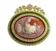 Joan Rivers Classic Collection Vintage 1990’s Mother and Child Cameo Brooch Pin
