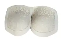 Delimira Beige Lace Strapless Plunge Push-Up Padded Bra Women's Size 36DD