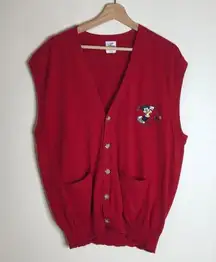 Disney The  store Mickey Mouse golf button up cardigan vest size XL