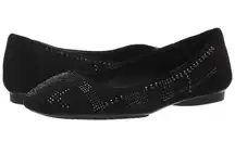 Donald J. Pliner Rhinestones Slip On Dre-ks Ballet Flat Shoes Black Women's 7.5