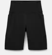 Girlfriend Collective High Rise Pocket Black Bike Shorts