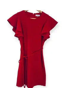 Calvin Klein dress red size 4 polyester spandex