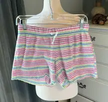 No Boundaries Comfy Pajama Shorts Striped Soft plush Womens Small Striped