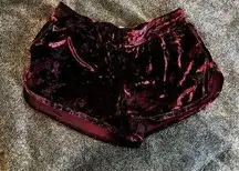 Victoria secret Pink Burgundy Velvet Sleep Shorts 