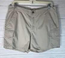 Women's Calvin Klein flat front short cargo shorts in size 12 with a 4.5" inseam