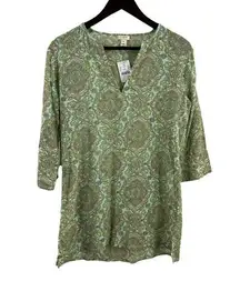 J.Crew  Green Printed Tunic Size XS New