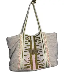 America & Beyond ‘Pretty Pink Bee’ Beaded Embellished Tote Bag