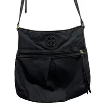 Tory Burch Nylon Swingpack Crossbody Handbag Purse Black 11" x 11"