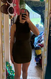 Army Green Sleeveless Bodycon Minidress