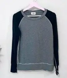 LNA REVOLVE  Black Grey Colorblock Long Sleeve Knit Top Size S