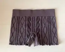 Gilly Hicks NWOT  argyle print lettuce hem spandex brown boy short lounge shorts