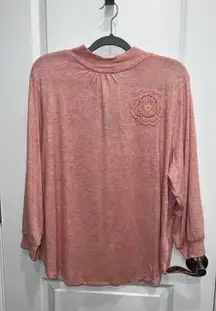 Adrienne Vittadini Plus Size Womens Soft Pink Stretch Lightweight Sweater 3X New