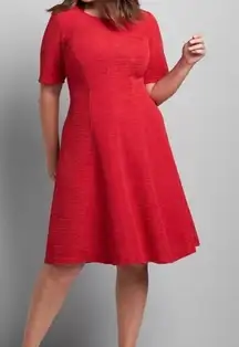 NWT Lane Bryant Perfect Texture Fit & Flare Red Dress size 26-28