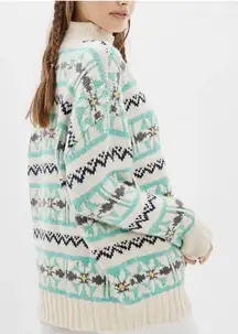 American Eagle Fair Isle Knit Turtleneck Sweater – Size M (Oversized Fit)